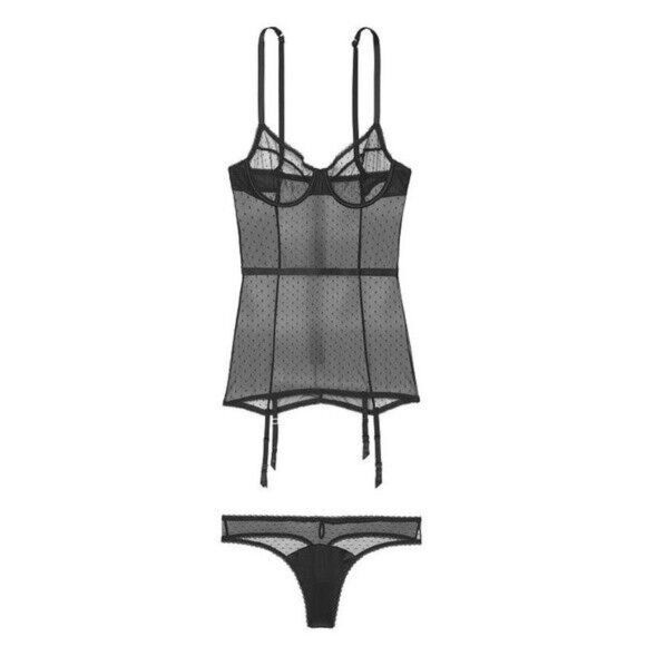 Victoria's Secret Other - Victoria’s Secret | Very Sexy Swiss Dot Mesh Basque + Panty Set | NWT